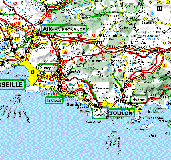 Le Castellet is located to the west of Toulon